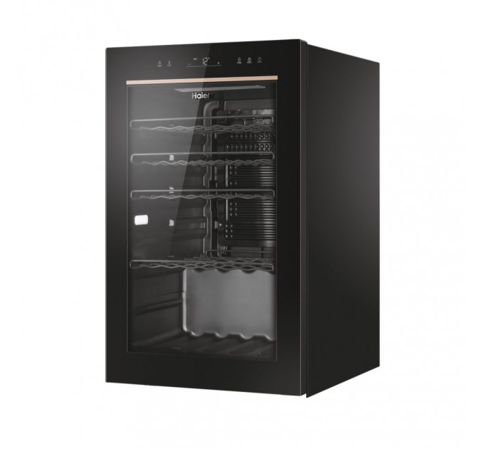 Холодильник Haier для вина, 82x49.7х58, холод.отд.-118л, зон - 1, бут-49, ST, дисплей, черный