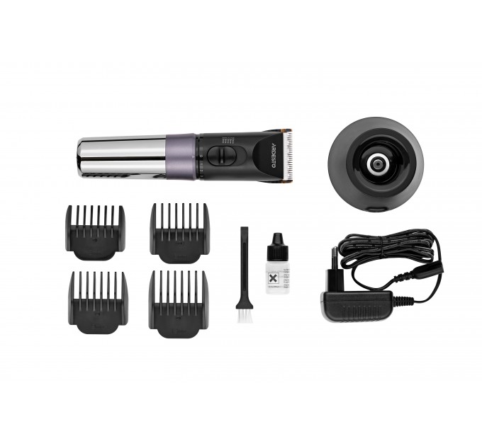 Машинка для стрижки ARDESTO HC-Y40-DBS, мережа+акум., насадок-4, титан. напил + кераміка, чорний