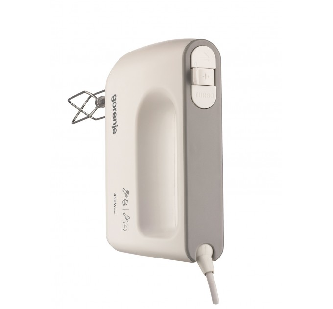 Міксер Gorenje ручний 450Вт, насадки-4, турборежим, білий