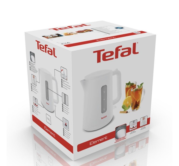 Електрочайник Tefal Element 1.7л, пластик, білий
