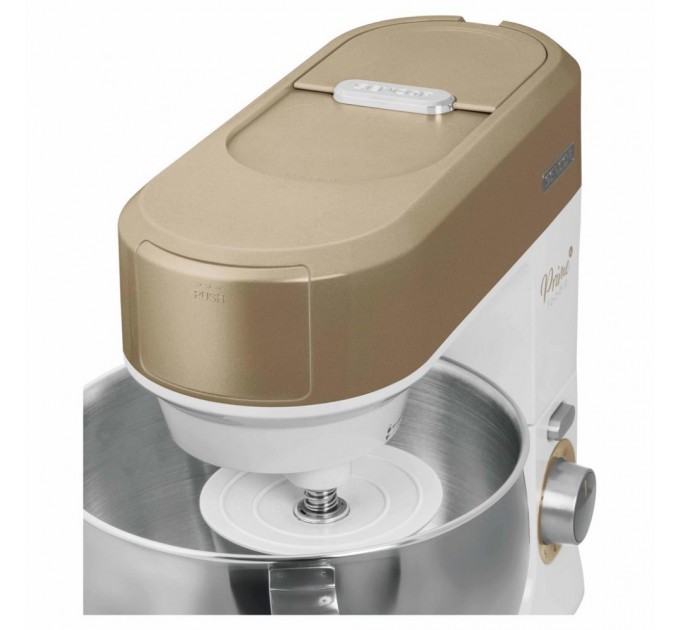 Кухонна машина Sencor 1200Вт, чаша-метал, корпус-пластик, насадок-19, коричнево-білий