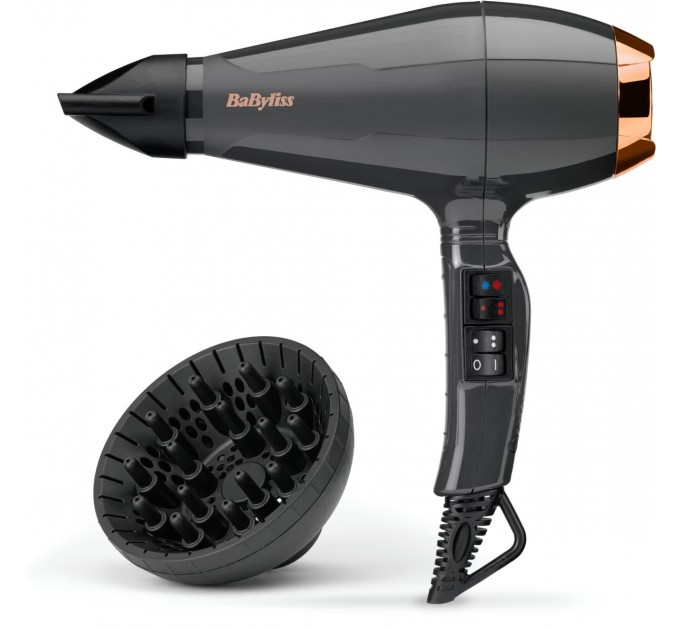 Фен Babyliss Air Pro, 2200Вт, 2 режими, дифузор, іоніз-я, хол. обдув, чорний
