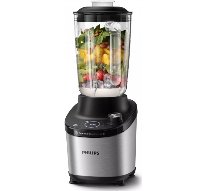 Блендер PHILIPS стационарный 1500Вт, чаша-2000мл, стекло, черный