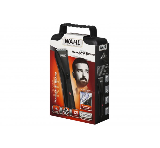 Машинка для стрижки WAHL Hybrid Clipper, от сети, вибрационный мотор, насадок-8, сталь, черный