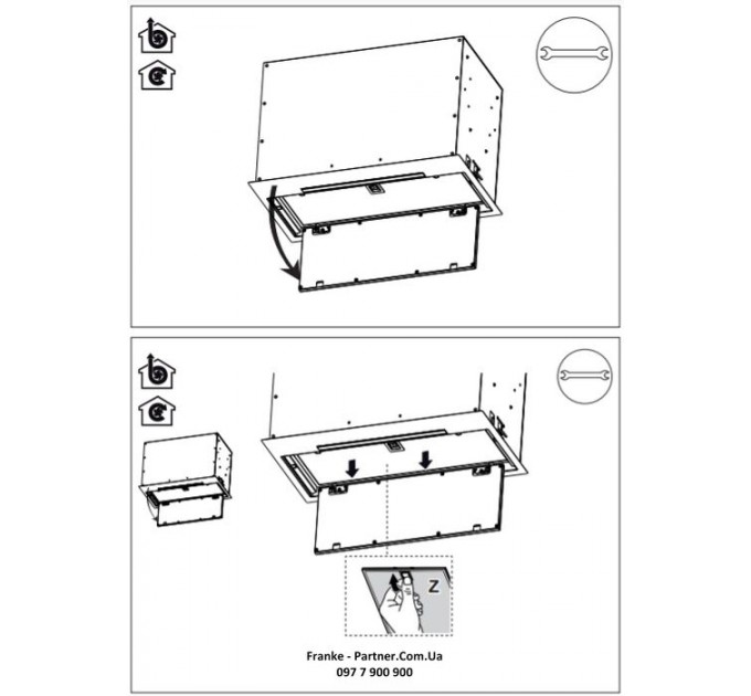 Вытяжка Franke встраиваемая 70см, 1120м.куб/ч, Box Flush Evo FBFE XS A70, нерж