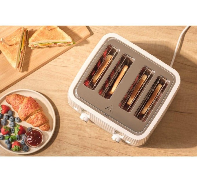 Тостер Sencor 1860Вт, подогрев, разморозка, 4 слота, пластик, белый