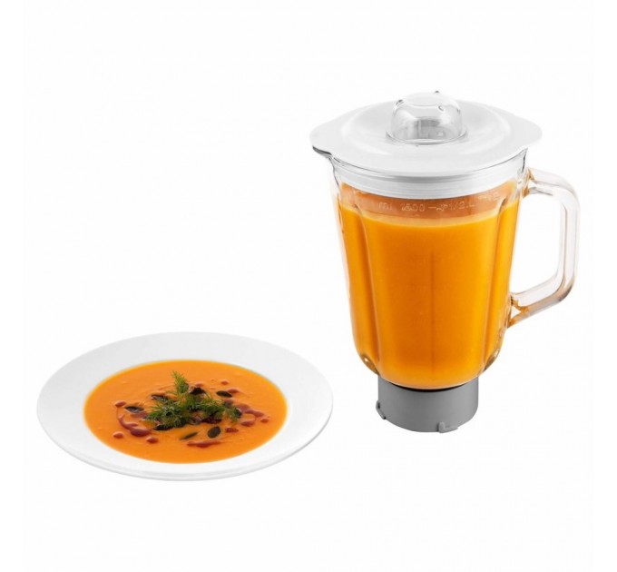 Кухонна машина Sencor 1200Вт, чаша-метал, корпус-пластик, насадок-19, коричнево-білий