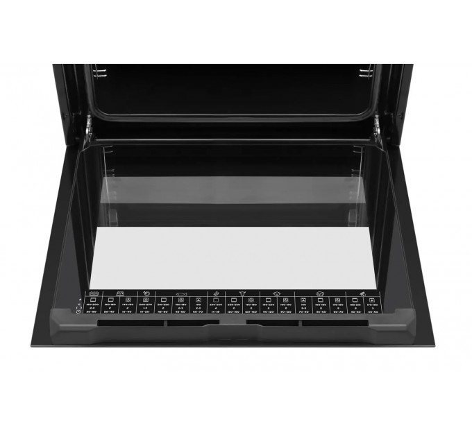 Плита Hansa комби, 77л, 60x60см, дисплей, конвекция, чугун, белый