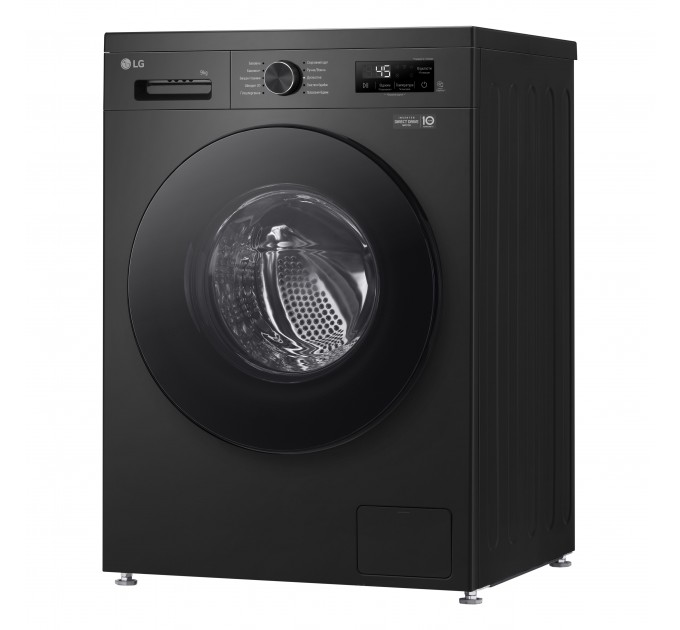 Пральна машина LG фронтальна, 9кг, 1200, A+++, 55см, дисплей, пара, інвертор, чорний