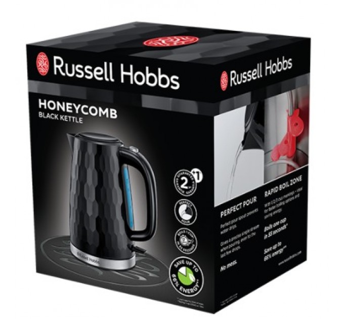 Электрочайник Russell Hobbs Honeycomb 1.7л, пластик, черный
