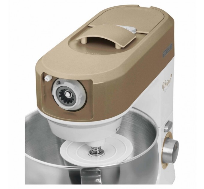 Кухонна машина Sencor 1200Вт, чаша-метал, корпус-пластик, насадок-19, коричнево-білий