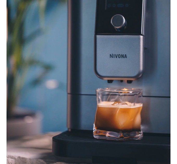 Кофемашина Nivona CafeRomatica, 1.8л, зерно+мол., автомат.капуч, дисплей, авторецептов -9, пригот, холодного кофе, жемчужно-голубой