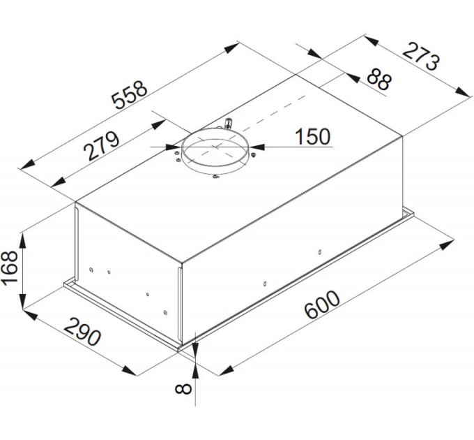 Витяжка Hansa вбудована, 60 см, 600м.куб/год., білий