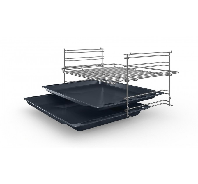 Плита Bosch комбінована, 66л, 60x60см, дисплей, конвекція, чавун, WOK, нержавіюча сталь