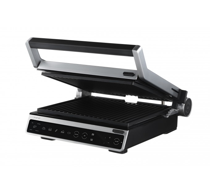 Гриль ARDESTO прижимний 2000Вт, темп. режимів-6, з`ємні пластини, розкриття на 180°, сріблястий