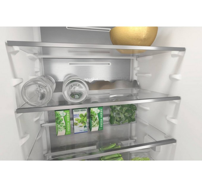 Холодильник Whirlpool вбудований з нижн. мороз., 193,5x54х54, холод.відд.-212л, мороз.відд.-68л, 2дв., А+, NF, інв., зона нульова, білий