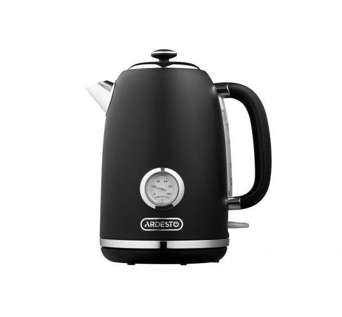 Электрочайник ARDESTO Vintage Dream 1.8л, Strix, металл, чёрный матовый