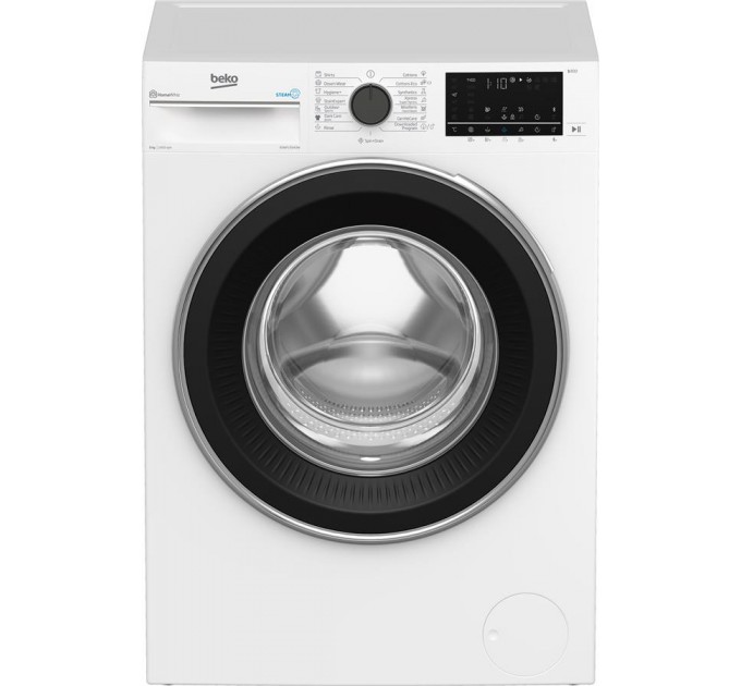 Стиральная машина Beko фронтальная, 9кг, 1400, A+++, 55см, дисплей, SMART, инв., пар, белый