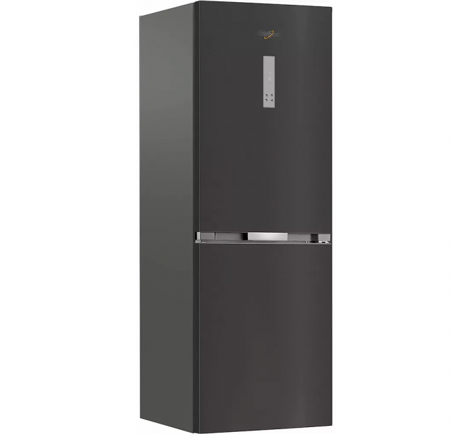 Холодильник Whirlpool с нижн. мороз., 186.5x60х66.3, холод.отд.-210л, мороз.отд.-104л, 2дв., А++, NF, дисплей, инв., зона нулевая, серый
