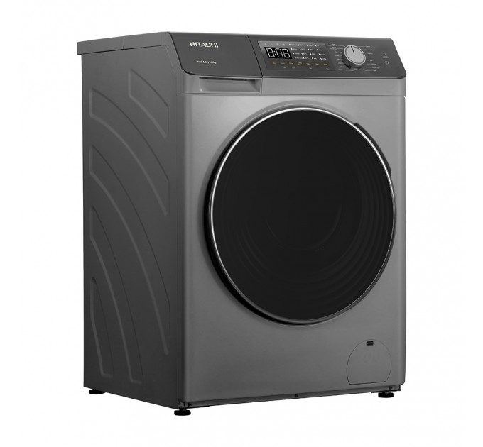 Стирально-сушильная машина Hitachi фронтальная, 8(5)кг, 1400, A, 60см, дисплей, пар, инвертор, серебристый