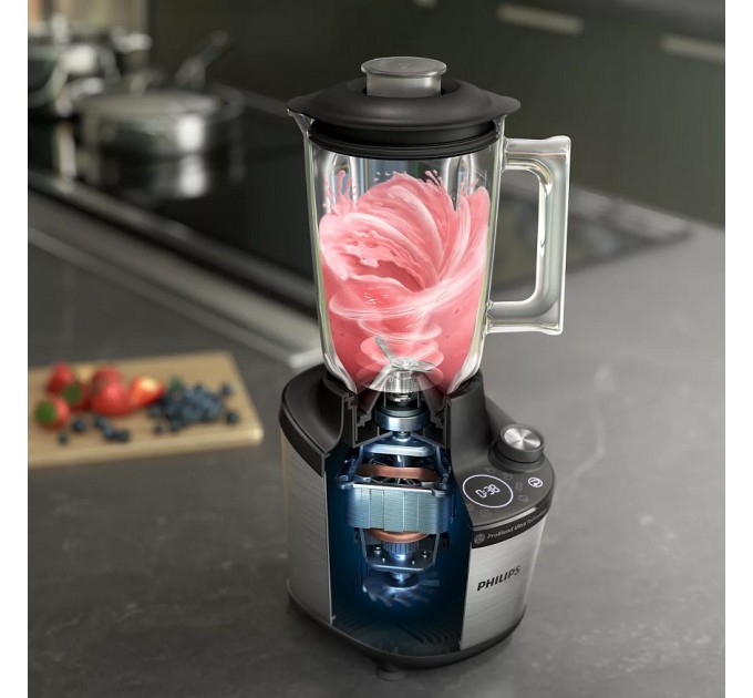 Блендер PHILIPS стационарный 1500Вт, чаша-2000мл, стекло, черный