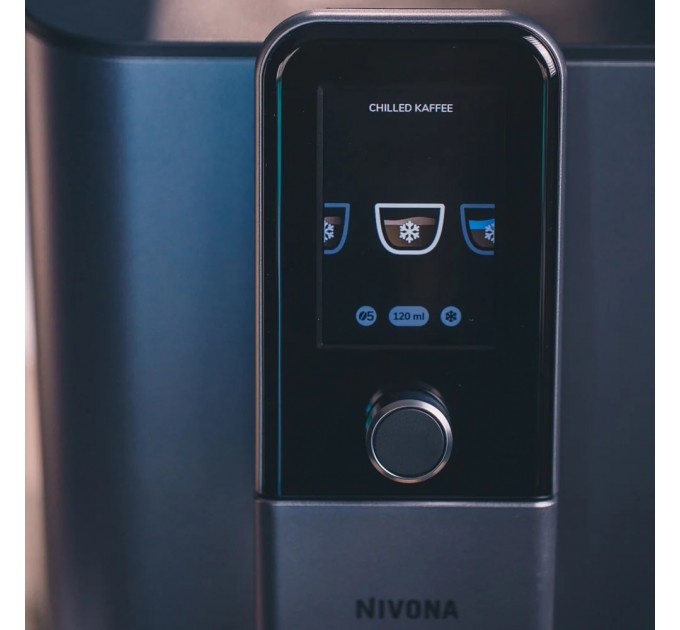 Кофемашина Nivona CafeRomatica, 1.8л, зерно+мол., автомат.капуч, дисплей, авторецептов -9, пригот, холодного кофе, жемчужно-голубой