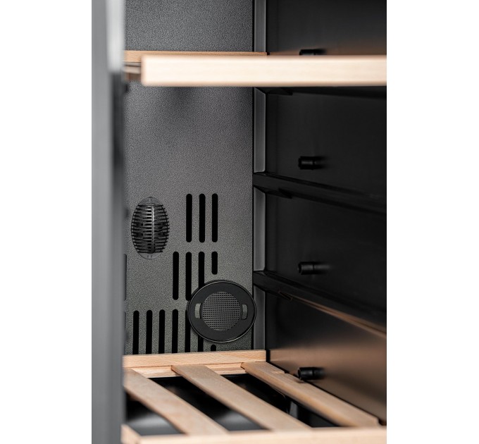 Холодильник Philco для вина, 87x60x57, холод.отд.-116л, зон - 2, бут-40, диспл, подсветка, черный