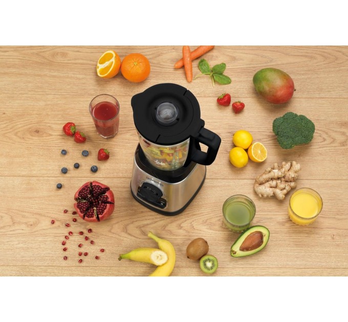 Блендер Gorenje стаціонарний 1400Вт, чаша-1750мл, додаткові ємкості, кавомолка, кришення льоду, приготування супу, імпульсний режим, метал