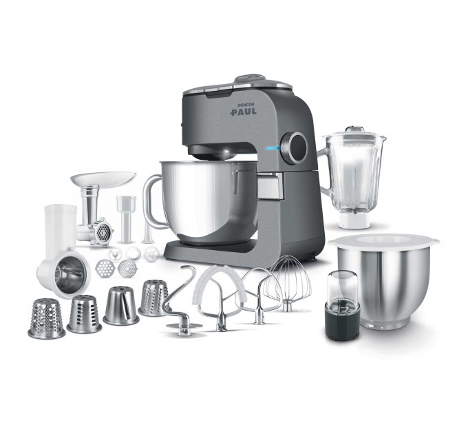 Кухонна машина Sencor Paul 1 1700Вт, чаша-метал, корпус-метал/пластик, насадок-20, метал