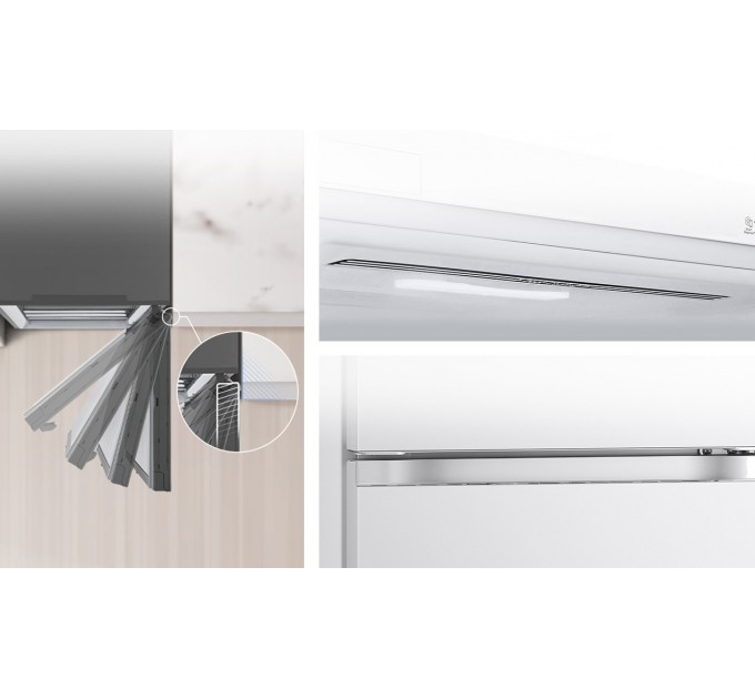 Холодильник LG с нижн. мороз., 203x60х68, холод.отд.-277л, мороз.отд.-107л, 2дв., А++, NF, инв., диспл внешн., Fresh Сonverter, белый