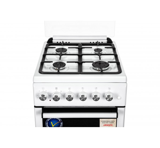 Плита ARDESTO комби, 52л, 50x60см, чугун, подсветка, форсунки LPG (подключение газового баллона), белый