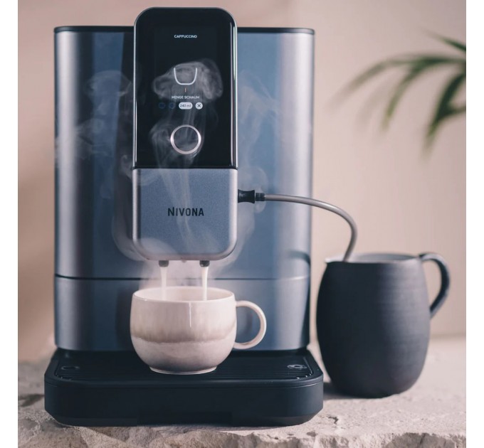 Кофемашина Nivona CafeRomatica, 1.8л, зерно+мол., автомат.капуч, дисплей, авторецептов -9, пригот, холодного кофе, жемчужно-голубой