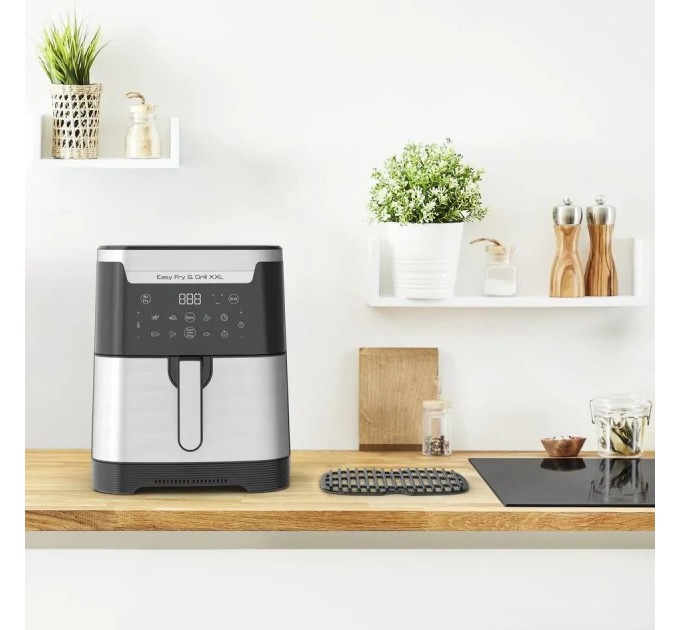 Мультипіч Tefal EasyFry&Grill XXL, 1830Вт, чаша-6.5л, сенсорне керув., 8 програм, пластик, чорно-сірий