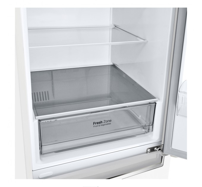 Холодильник LG з нижн. мороз., 186x60х68, холод.відд.-234л, мороз.відд.-107л, 2дв., E, NF, інв., диспл внутр., зона св-ті, білий