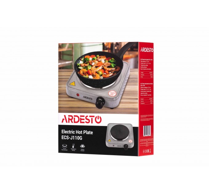 Плитка настільна ARDESTO електрична, конфорок - 1 на 1кВт, керування - мех., графіт