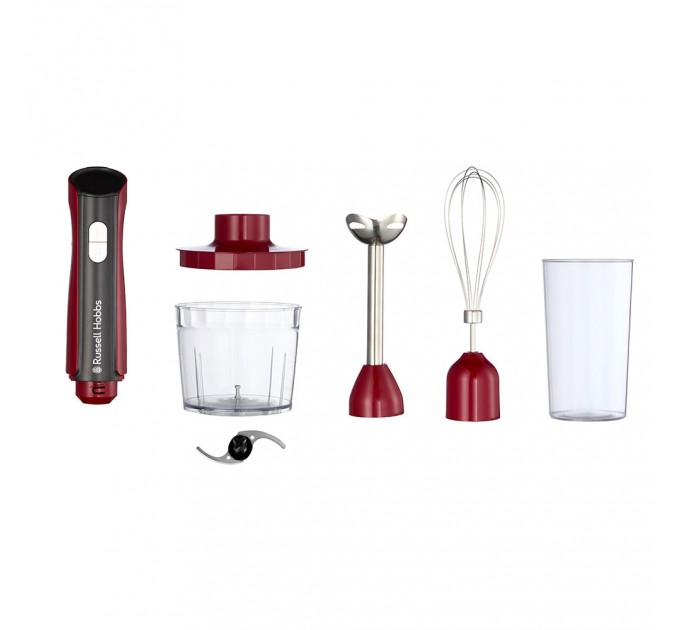 Блендер Russell Hobbs погружной Desire Red, 500Вт, чаша-500мл, венчик, мини-измел., красный