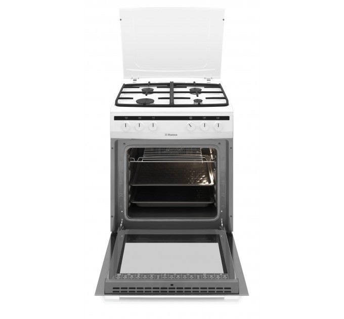 Плита Hansa комбінована, 60х60см, 62л, чавун, газ контр., білий