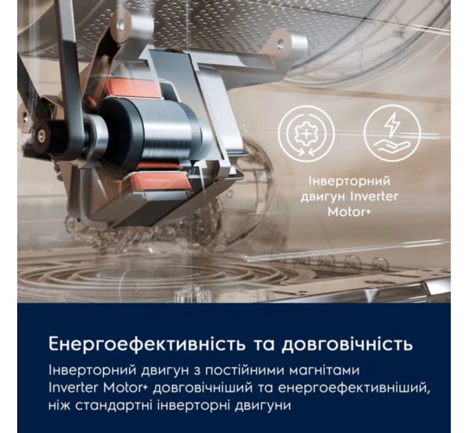Пральна машина Electrolux фронтальна, 8кг, 1400, A, 58см, дисплей, пара, інвертор, білий