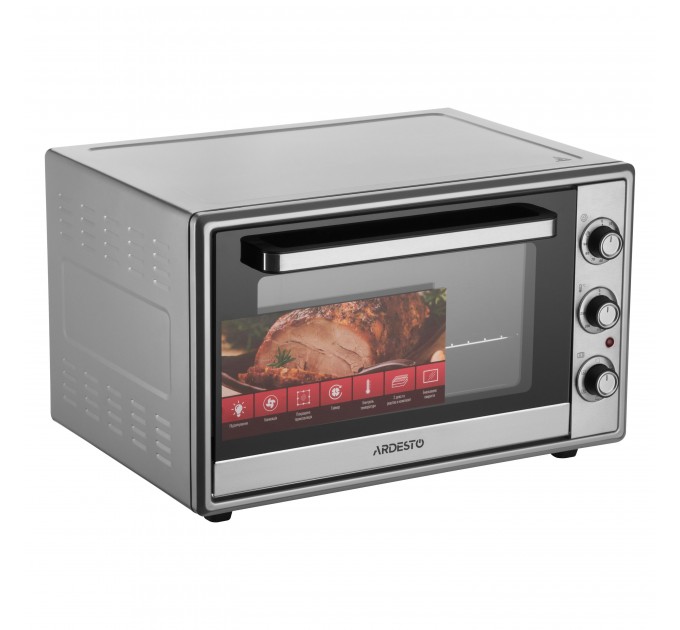 Піч електрична ARDESTO, 60л, 2000Вт, механіч., конвекція, подвійне скло, сірий