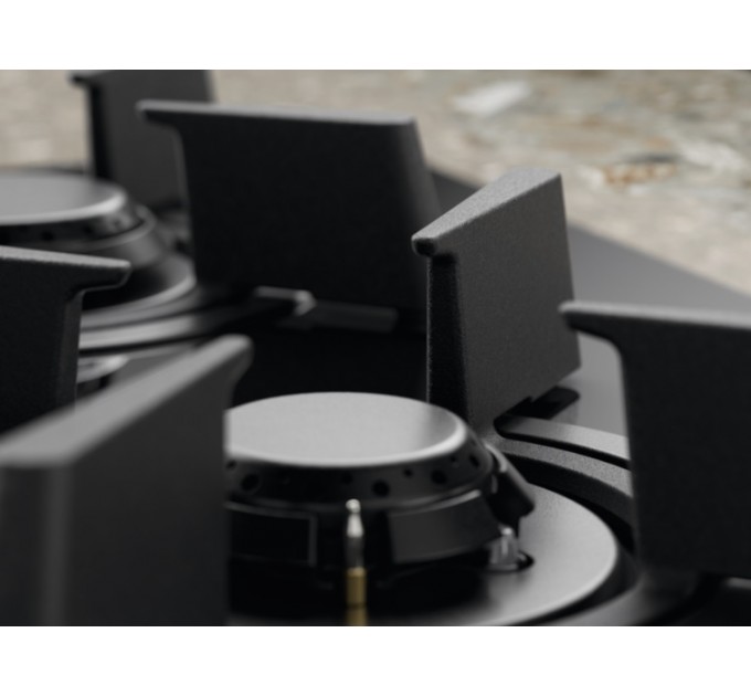 Варочная поверхность Electrolux газ на стекле, 60см, чугун, электр. управл., Hob2Hood, черный