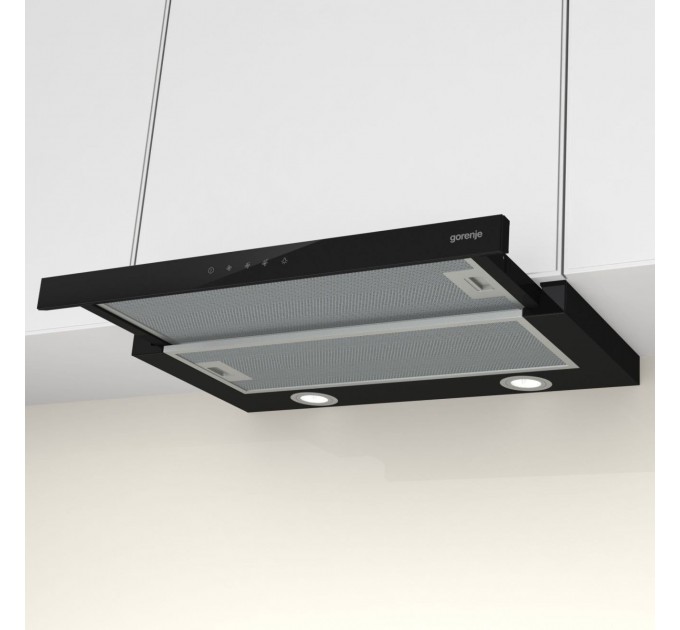 Вытяжка Gorenje телескопическая, 60см, 450м.куб/ч, черный