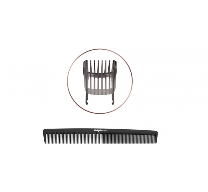 Машинка для стриження Babyliss, мережа+акум., вібраційний мотор, насадок-1, сталь, чорно-коричневий