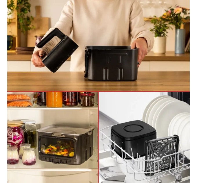 Мультипечь Tefal Easy Fry Silence XXL, 1800Вт, чаша-7л, сенсорное управл., пластик, черный