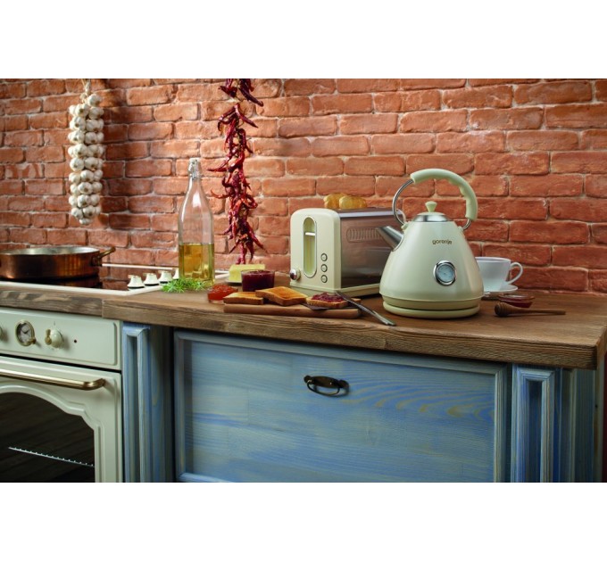 Электрочайник Gorenje 1.7л, пластик, бежевый