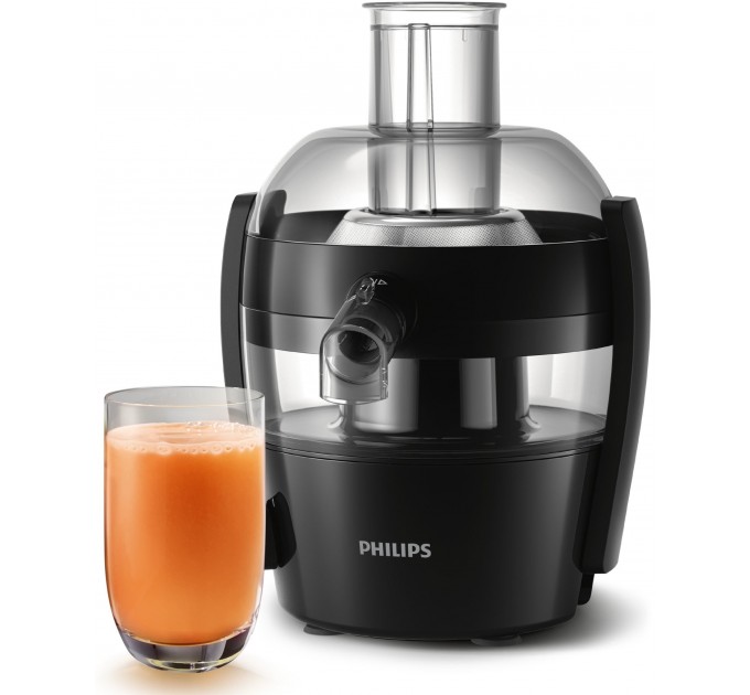 Соковитискач Philips Viva Collection відцентрований 500Вт, чаша-0.5л, жмих-1л, пластик, чорний