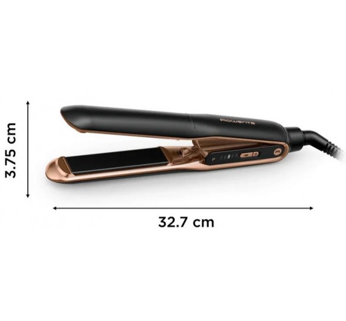 Випрямитель Rowenta Thermocare Ultimate Experience, темп.режимов-5, 150-210С, дисплей, керамика, черно-золотой