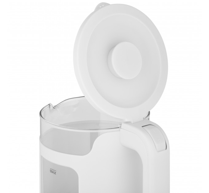 Электрочайник ARDESTO 1.5л, стекло+пластик, белый