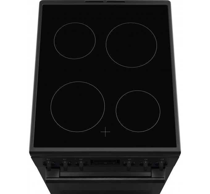 Плита Electrolux электрическая стеклокерамическая, 57л, 50x60см, дисплей, конвекция, черный мат.