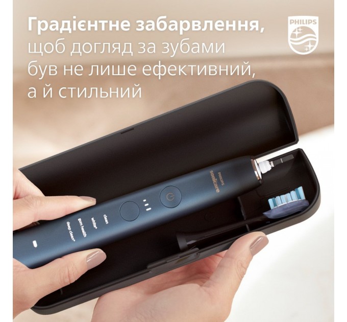 Щетка зубная электр. Philips Sonicare DiamondClean 9000 Series, 62т. колеб/мин, насадок-1, футляр, Bluetooth, черный