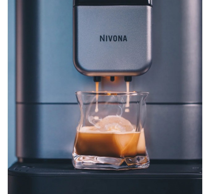 Кофемашина Nivona CafeRomatica, 1.8л, зерно+мол., автомат.капуч, дисплей, авторецептов -9, пригот, холодного кофе, жемчужно-голубой